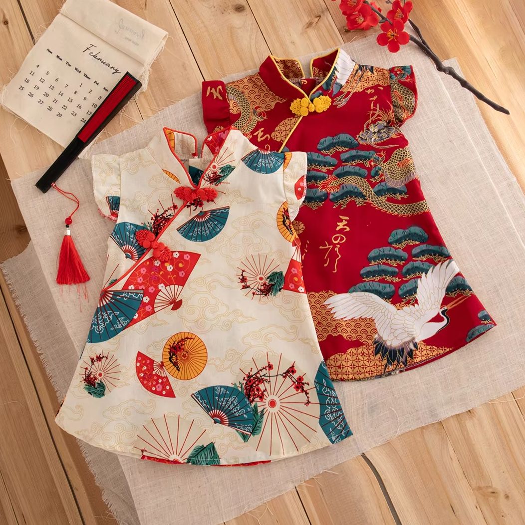 Fly Line - Baby Cheongsam Summer Chinese Style Print