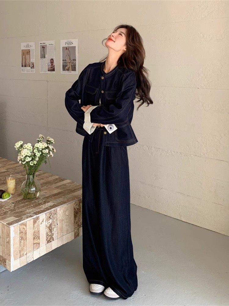 Fly Line - Vintage Minimalist Denim Blue Pants 2