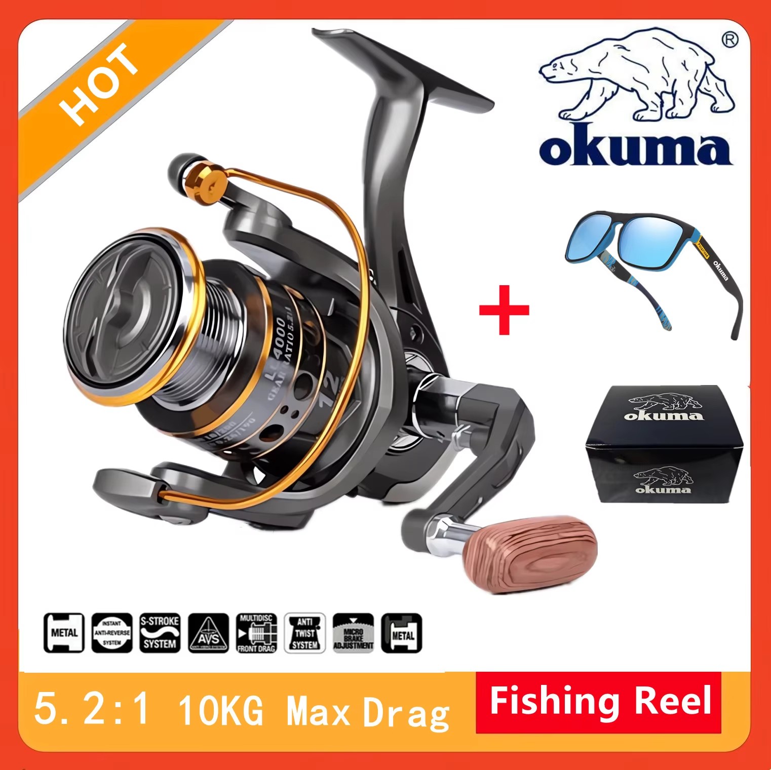 Okuma High Speed 5.2:1 Fishing - огляд і ціна Kastking Reel Zephyr
