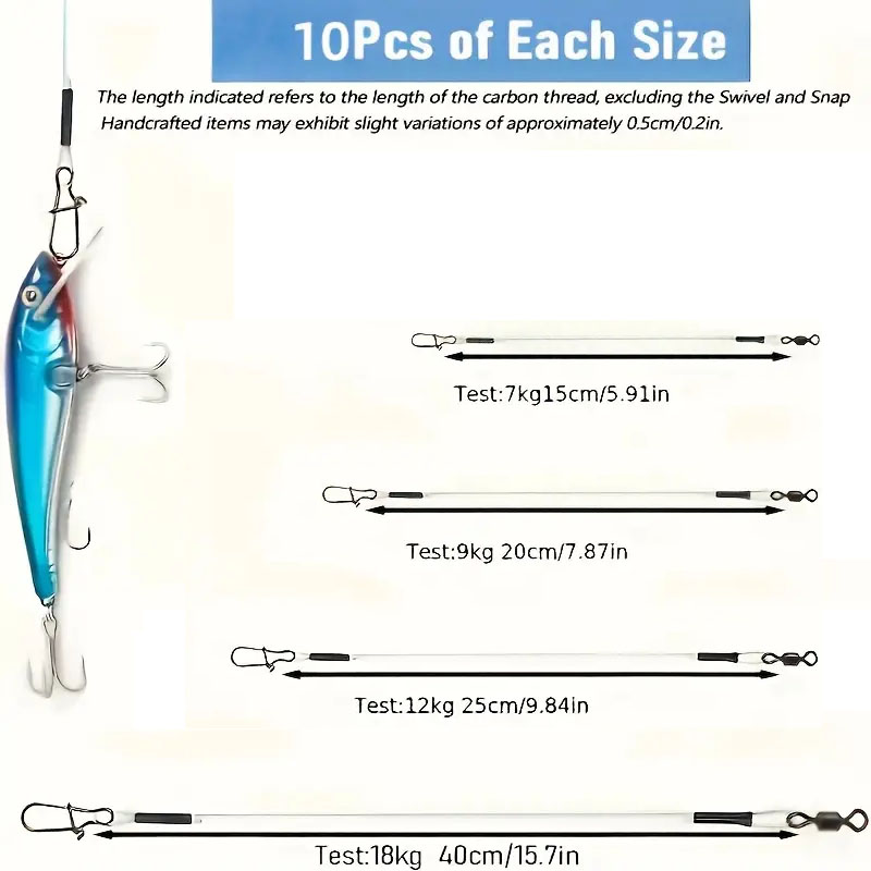 10pcs Heavy-Duty Fluorocarbon  - огляд і ціна Freshwater Line